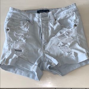 High waisted midi jean shorts by Aeropostale